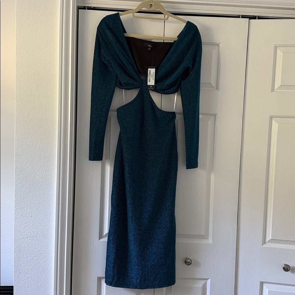 Lulu's Teal Backless Dress